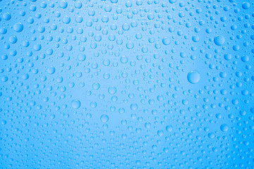 Water drops on blue background