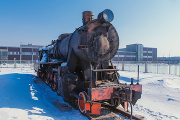 Steam locomotive in the museum in the open vozduzhe
