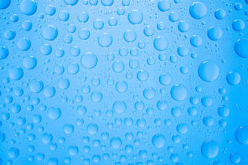 Water drops on blue background
