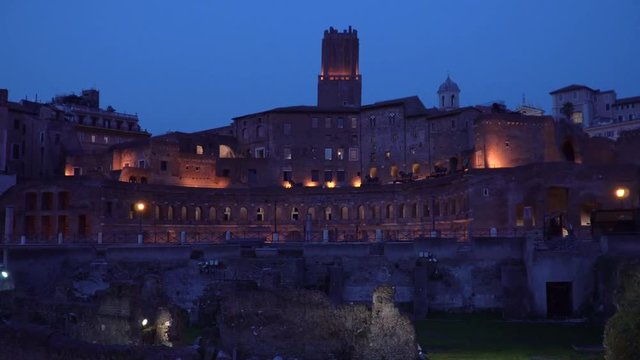 Video of Ancient Trajan's Market, ruins at Via dei Fori Imperiali, Rome, Italy, Europe