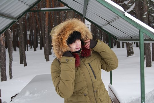 woman in winter outdoors