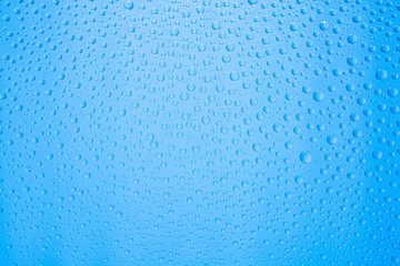 Water drops on blue background