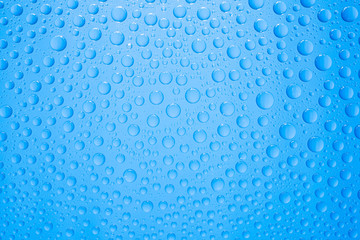 Water drops on blue background
