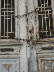 wooden door of an old building