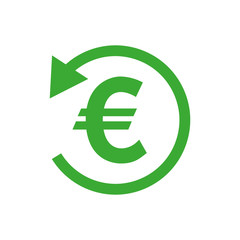 Refund money icon. Vector illustration.
