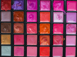 Blur background colorful cosmetics.