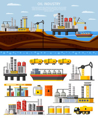 Naklejka premium Oil Industry Composition 