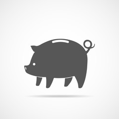 Piggy bank icon. Vector illustration.