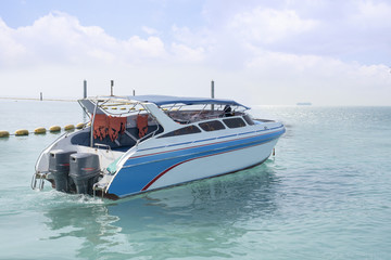 speed boat in tropical sea