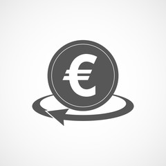 Gray money transfer icon. Vector illustration.