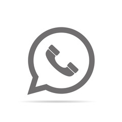 Handset icon on speech bubble. Vector illustration