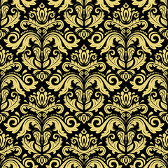 Oriental vector classic golden pattern. Seamless abstract background with repeating elements. Orient background