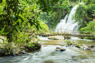 Beautiful natural Pha Dokseaw Waterfall at Chiang Mai, Thailand