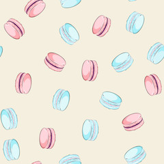 Seamless pastel macarons