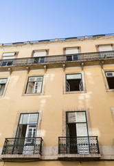 Two French Balconies on Plaster Apartment