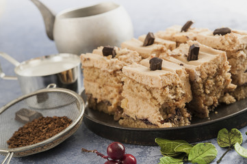 walnut cake with chocolate chips 