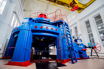 Turbine generators. Hydroelectric power plant.