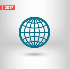 Globe Icon vector illustration. Flat design style