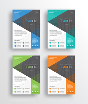 set business marketing flyer /brochure/poster/ and report design template/ .vector eps 10 wirh a4 size for editable