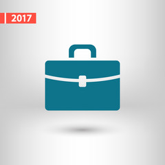 Briefcase icon, vector illustration. Flat design style