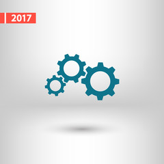gears icon, vector illustration. Flat design style 