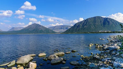 Foto op Canvas Summer Landscape  Big Vudyavr (Vudjavr) Lake  in mountains. Blue © a_mikhail