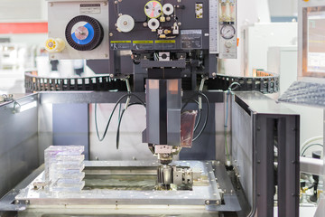 Electrical discharge machine spark eroding with water process ma