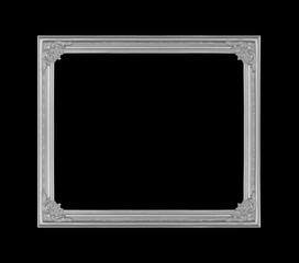 Gray picture frame on black