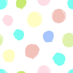 Seamless dot pattern. Hand painted circles.