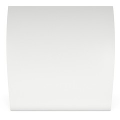 Blank paper tent card. 3d render illustration isolated. Table card mock up on white background.