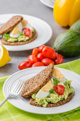 Healthy bread with avocado spread