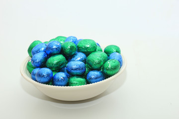 Easter eggs in a bowl