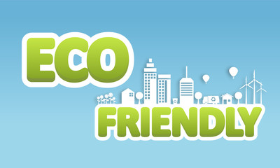 Creative Eco High Detailed Vector Design, Eco Friendly Lettering. Vector Eps 10.  Can be used logo, slogan.