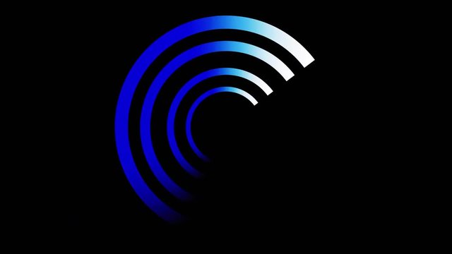 A loader - spinner animation: a locking target of a modern weapon, white-to blue gradient. Use: fake mock video buffering, simulate Android / iPhone apps, YouTube buffering / loading.
