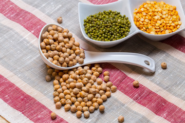 Group of colorful various beans