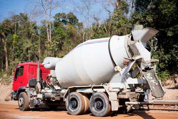 Cement tank car for constructions.