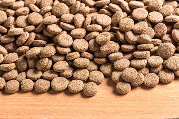 pets food on wooden floor