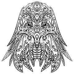 Zentangle stylized eagle head vector illustration