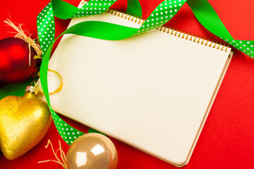 Christmas background, top view