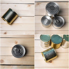 Stacked Cans of Food