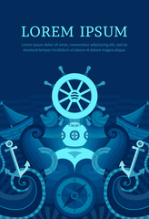 Marine background vector