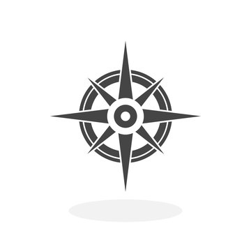 Compass Icon. Vector logo on white background