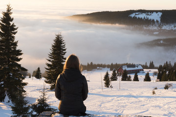 Girl in the mountains