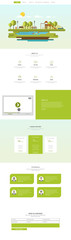 Green One Page Website Design Template in Professional Vector Design, 