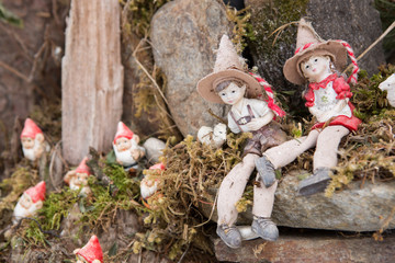 Puppets and gnomes in the garden
