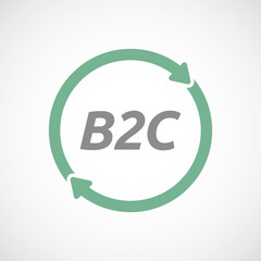 Isolated reuse sign with    the text B2C