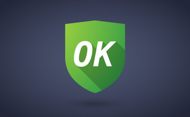 Long shadow shield with    the text OK