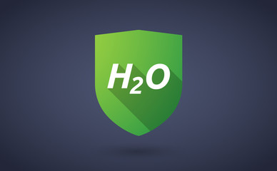Long shadow shield with    the text H2O
