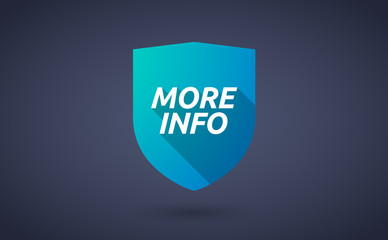 Long shadow shield with    the text MORE INFO