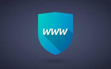 Long shadow shield with    the text WWW